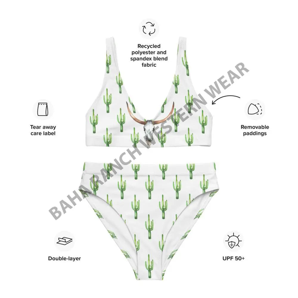 Yeehaw Desert Dweller Bull Skull Cactus Bikini Baha Ranch Western Wear