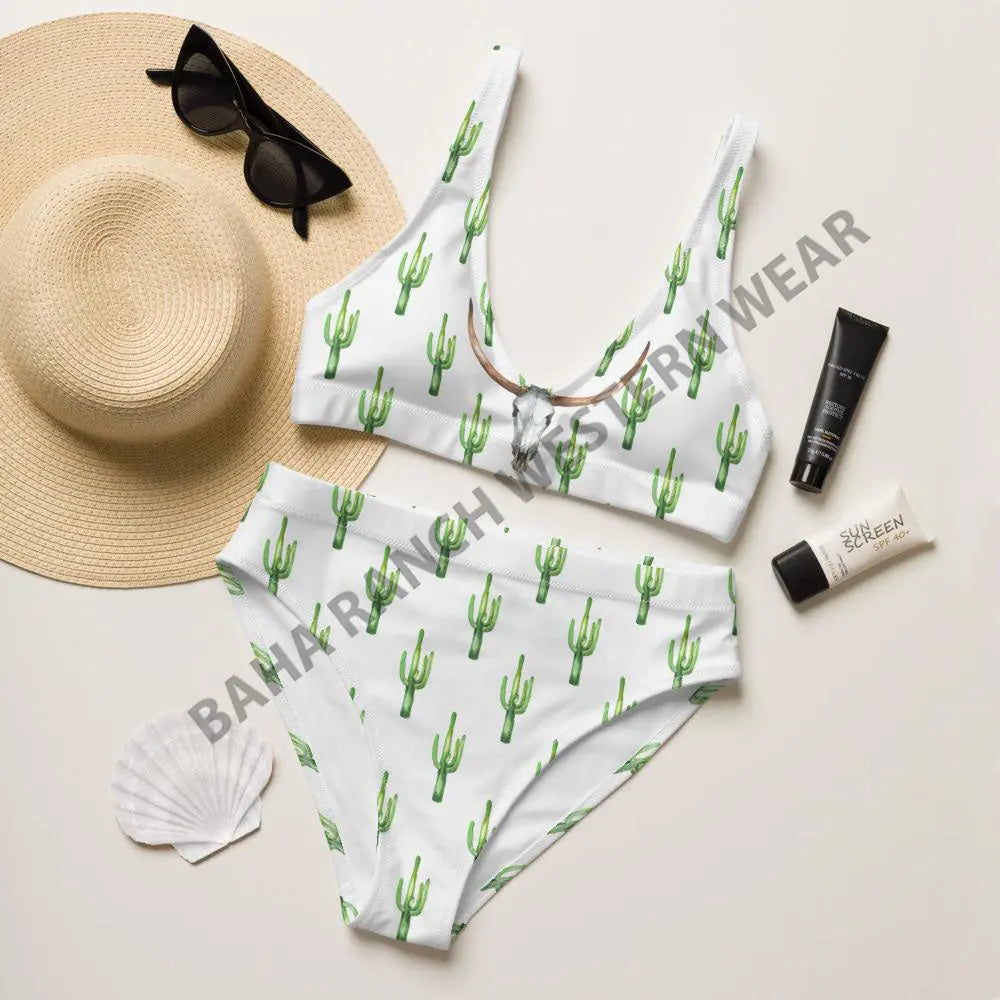 Yeehaw Desert Dweller Bull Skull Cactus Bikini Baha Ranch Western Wear