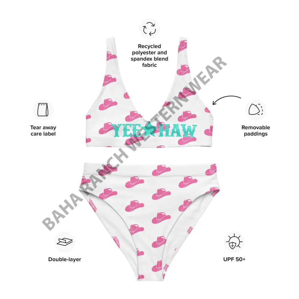 Yeehaw Pink Hat Yeehaw Bikini Baha Ranch Western Wear