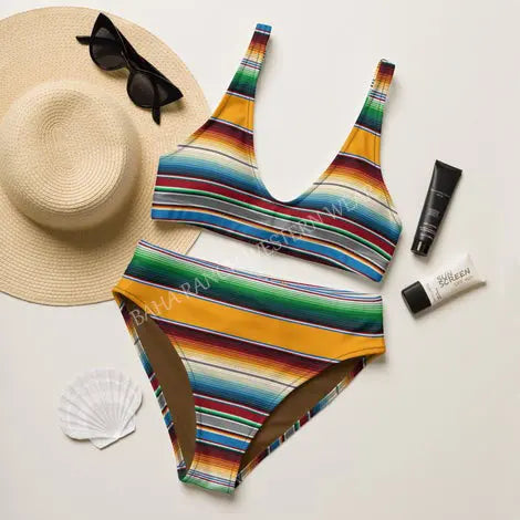Baha Ranch Yeehaw Mustard Serape Bikini Baha Ranch Western Wear