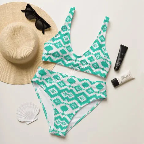 Baha Ranch Yeehaw Turquoise Aztec Bikini Baha Ranch Western Wear