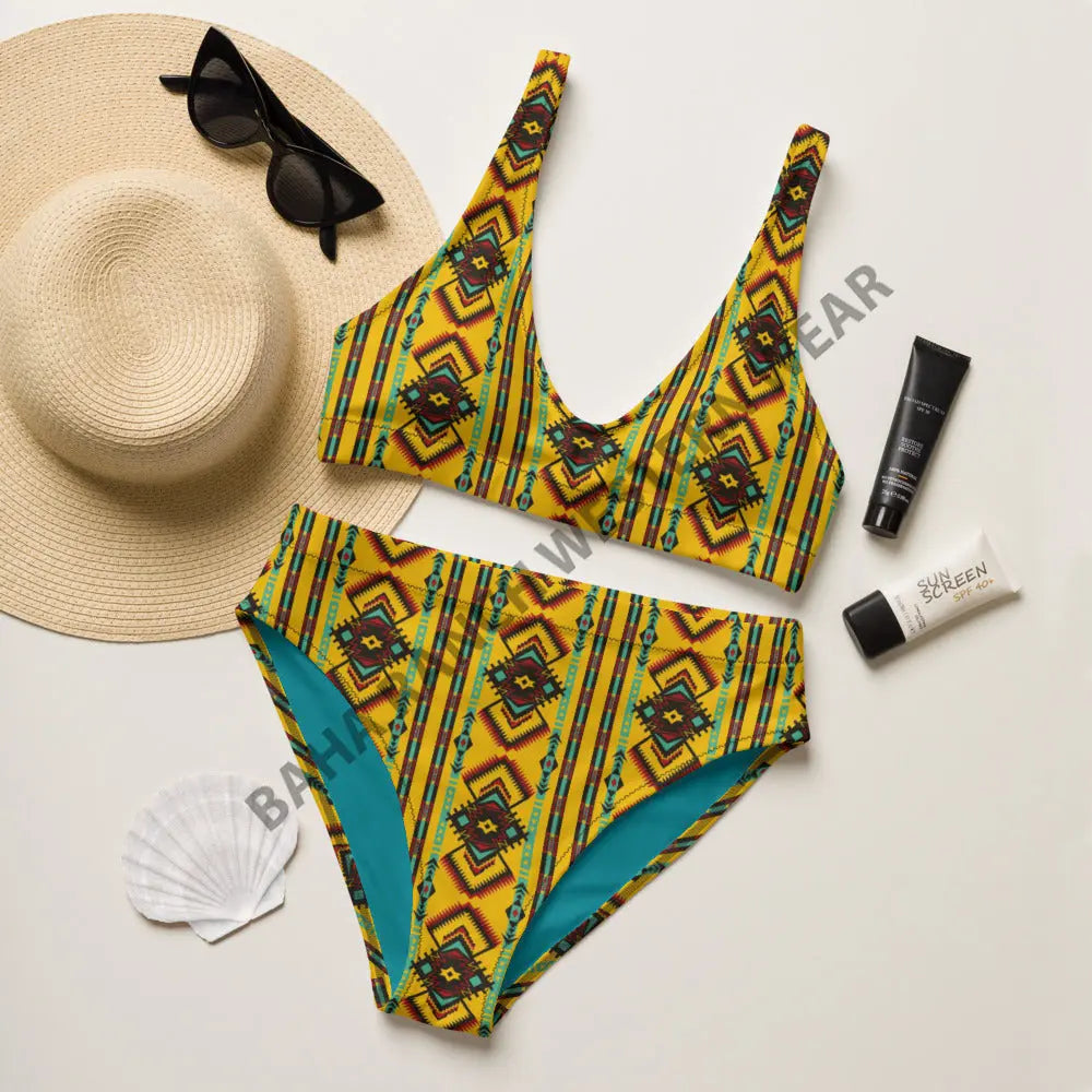 Baha Ranch Yeehaw Mustard Aztec Bikini Baha Ranch Western Wear