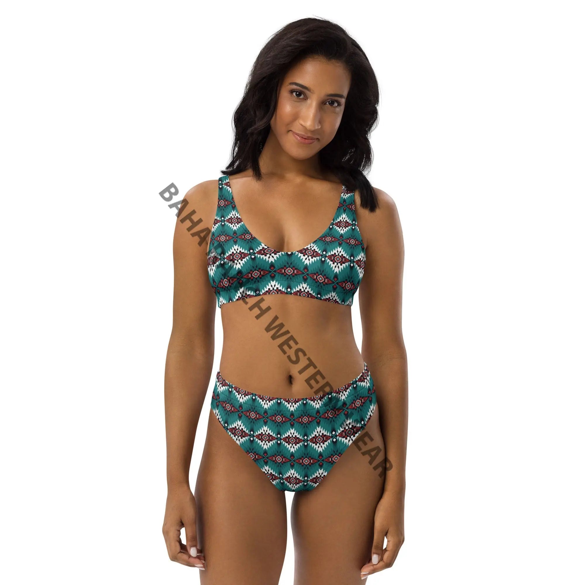 Baha Ranch Yeehaw Teal Burgandy Aztec Bikini Baha Ranch Western Wear