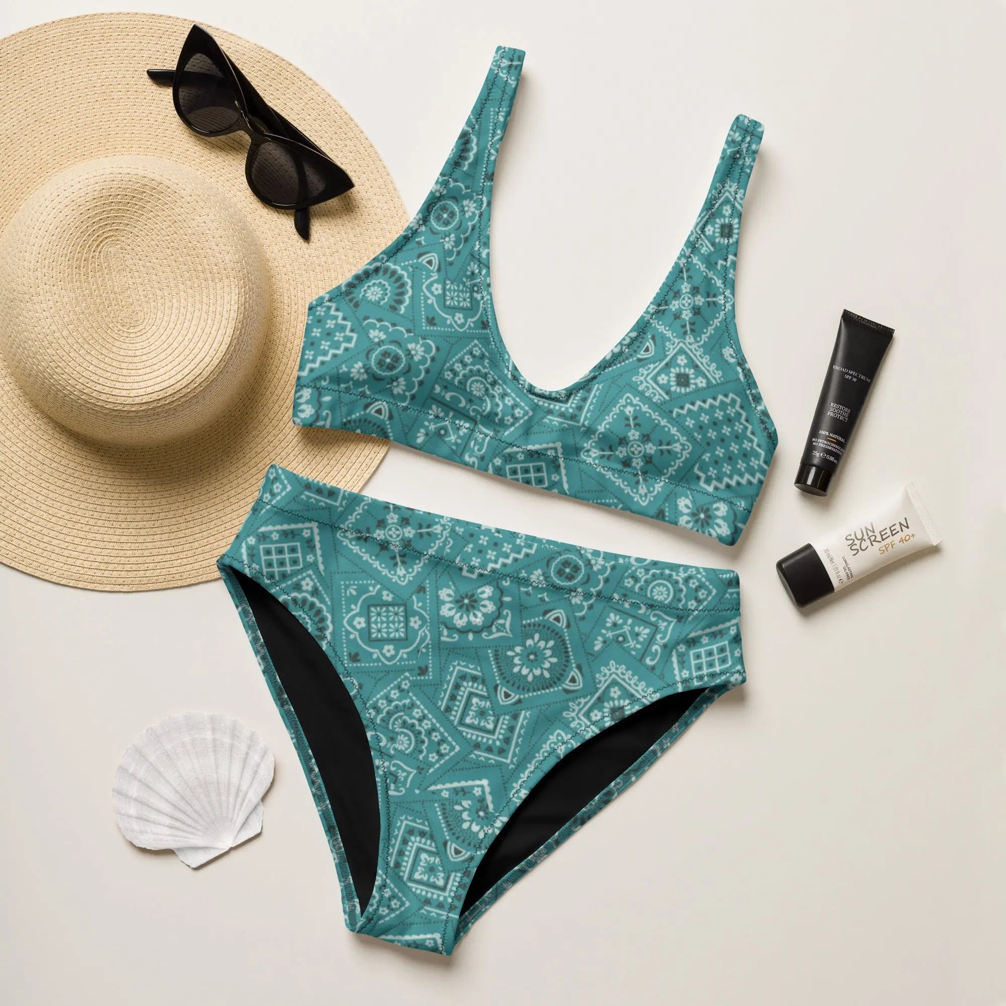 Baha Ranch Yeehaw Turquoise Bandana Bikini Baha Ranch Western Wear