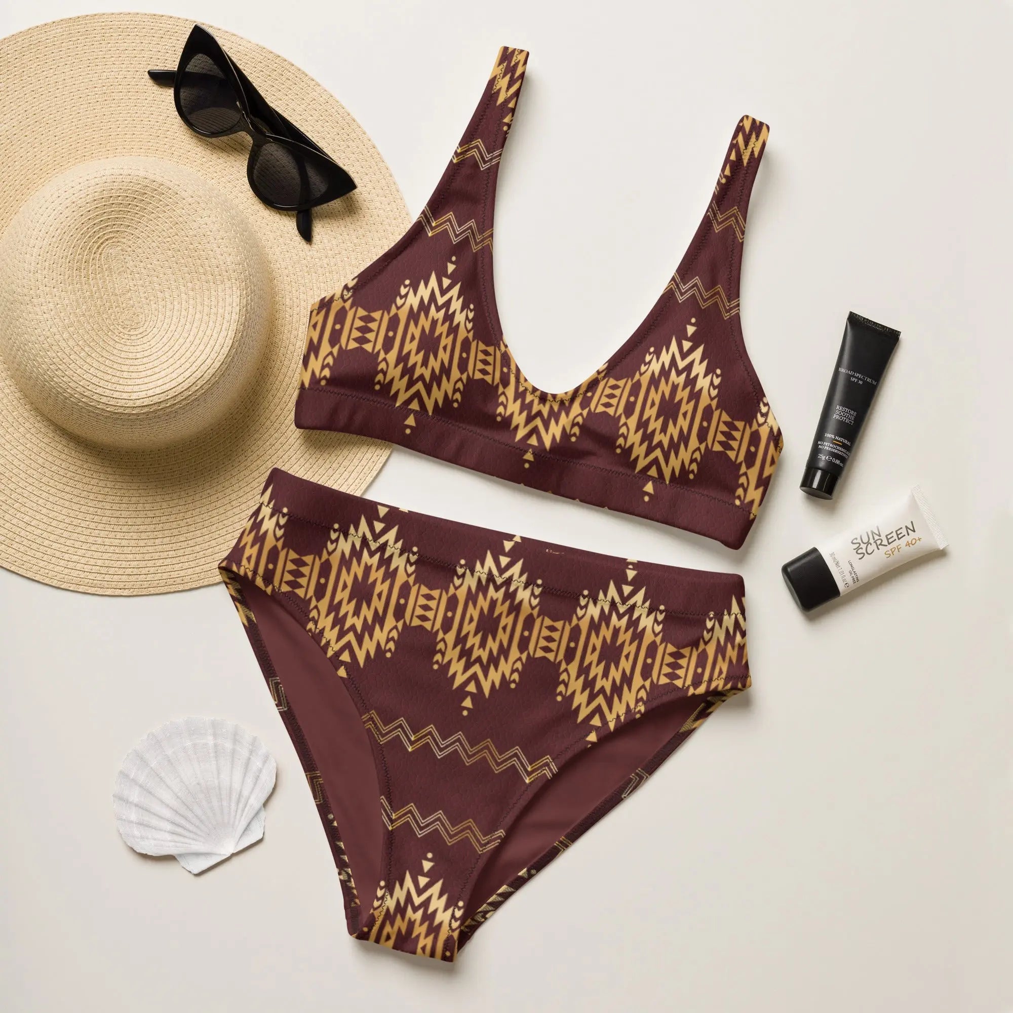 Baha Ranch Yeehaw Gold Aztec Bikini Baha Ranch Western Wear