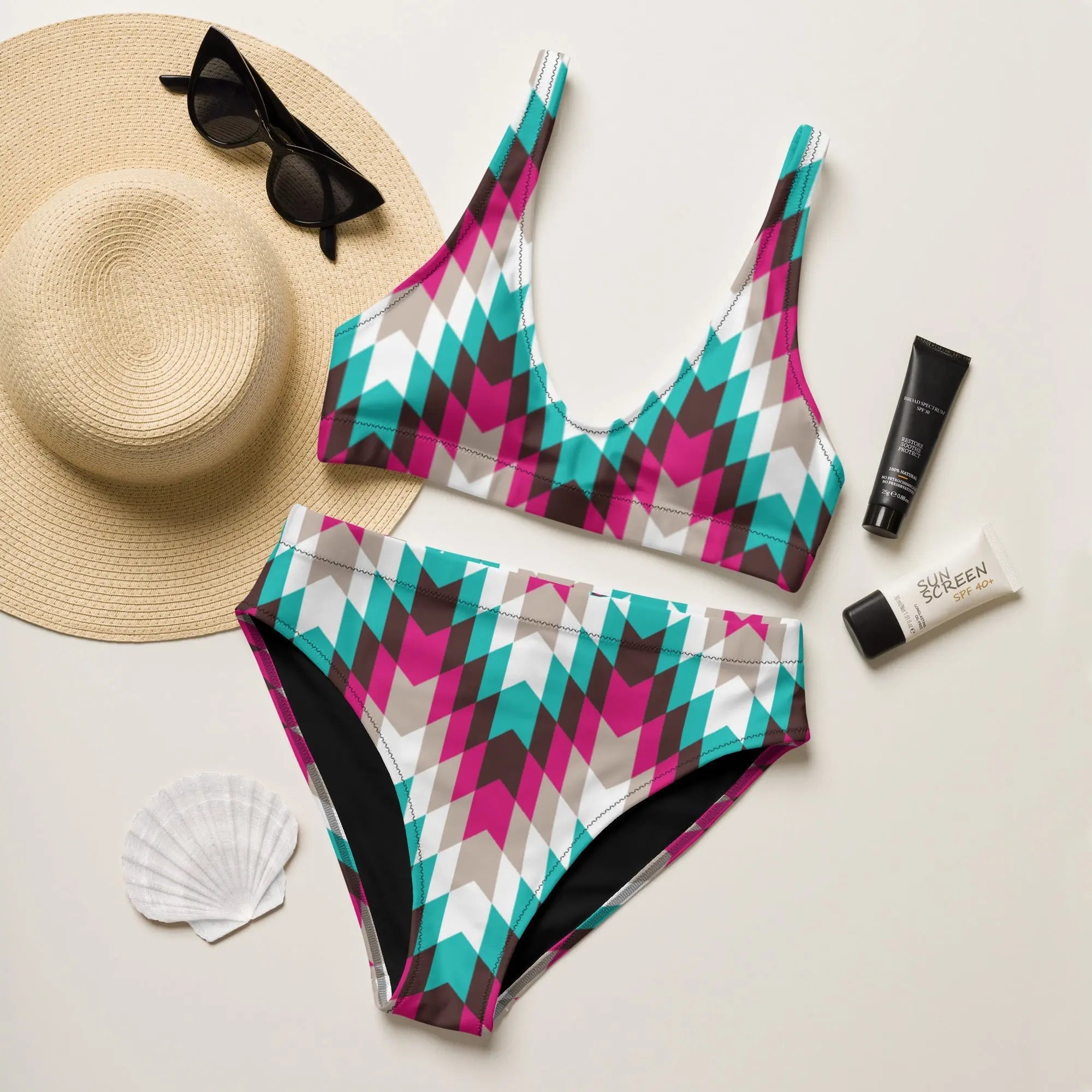 Baha Ranch Yeehaw Turquoise Pink Aztec Bikini Baha Ranch Western Wear