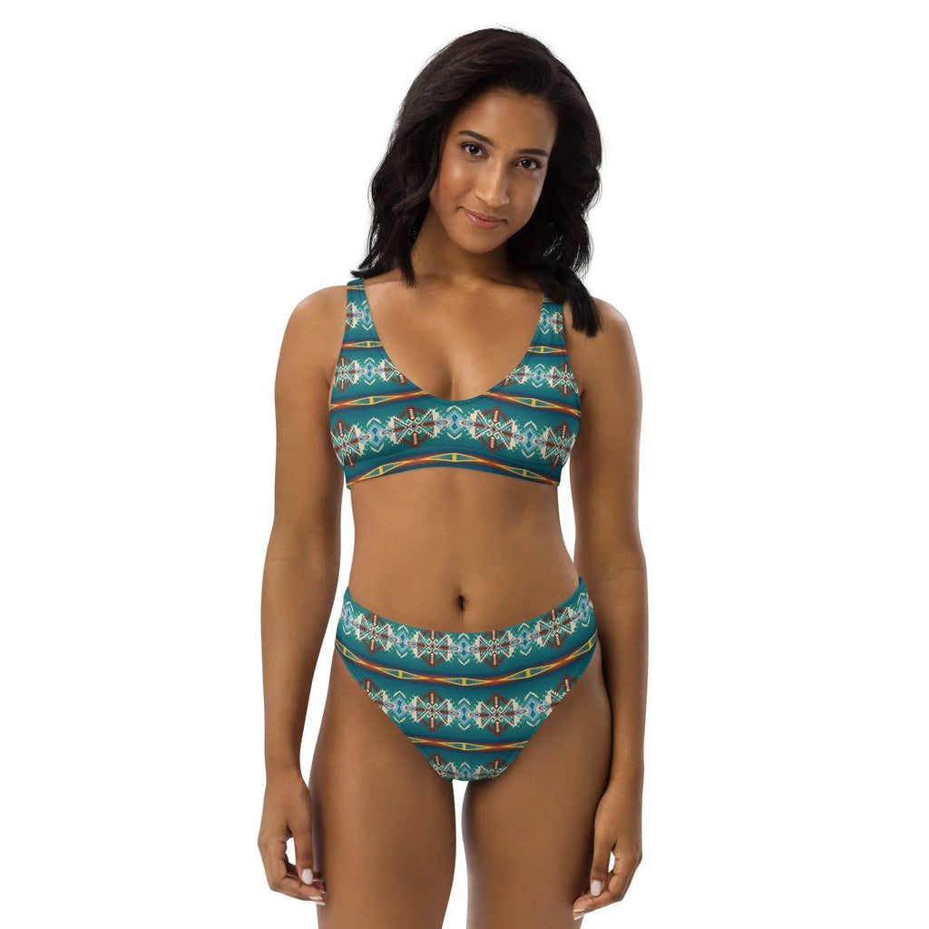 Baha Ranch Yeehaw Teal Aztec Blanket Print Bikini Baha Ranch Western Wear