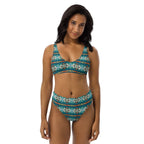 Baha Ranch Yeehaw Teal Aztec Blanket Print Bikini Baha Ranch Western Wear