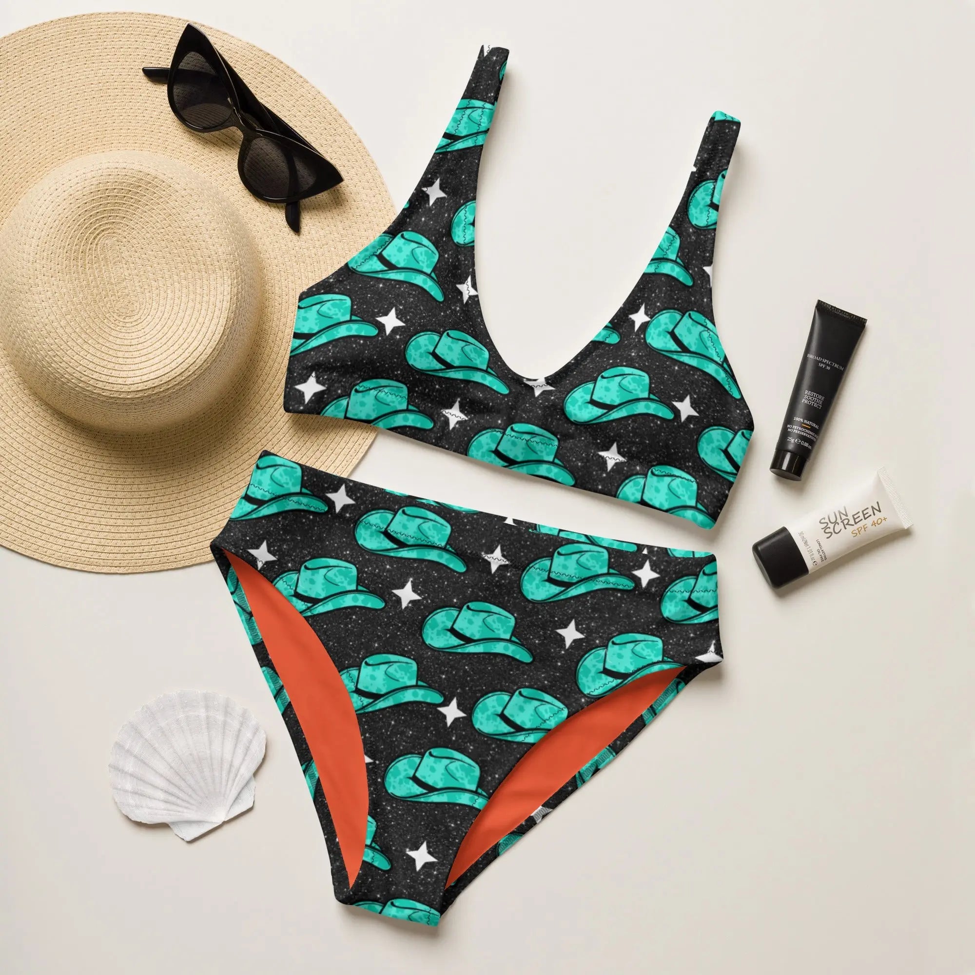 Baha Ranch Yeehaw Turquoise Hat Bikini Baha Ranch Western Wear
