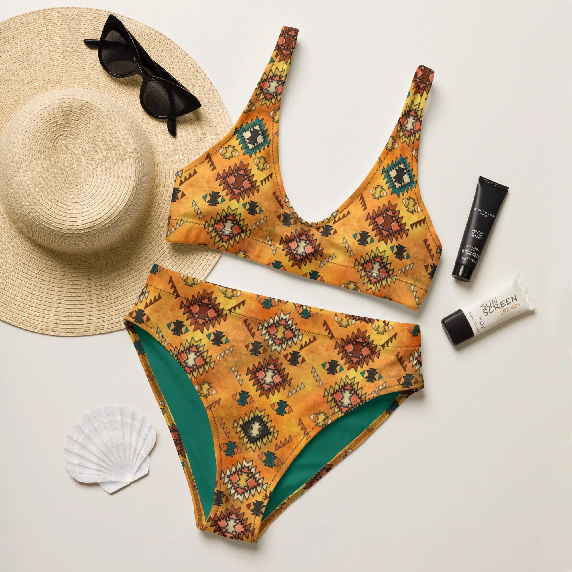 Baha Ranch Yeehaw Golden Aztec Bikini Baha Ranch Western Wear