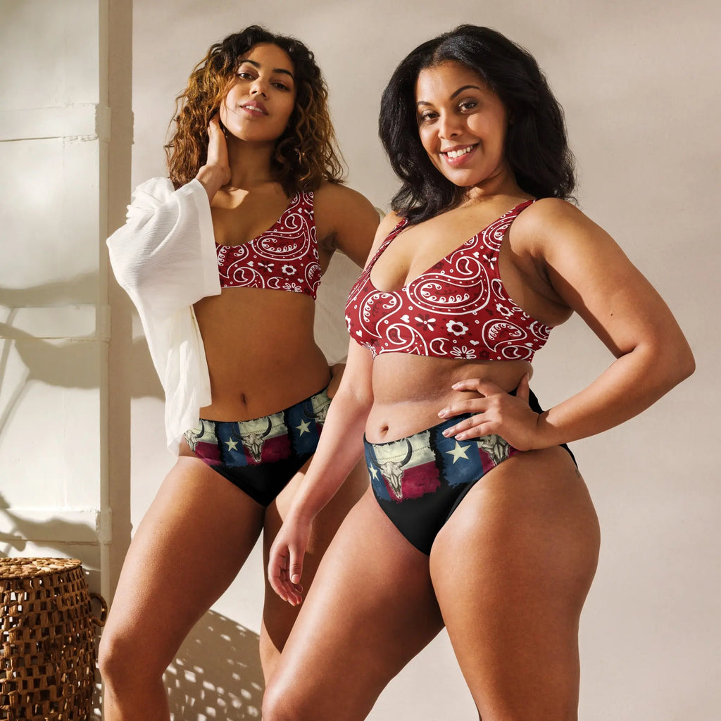 Baha Ranch Yeehaw Texas Bandana Red White & Blue Bikini Baha Ranch Western Wear