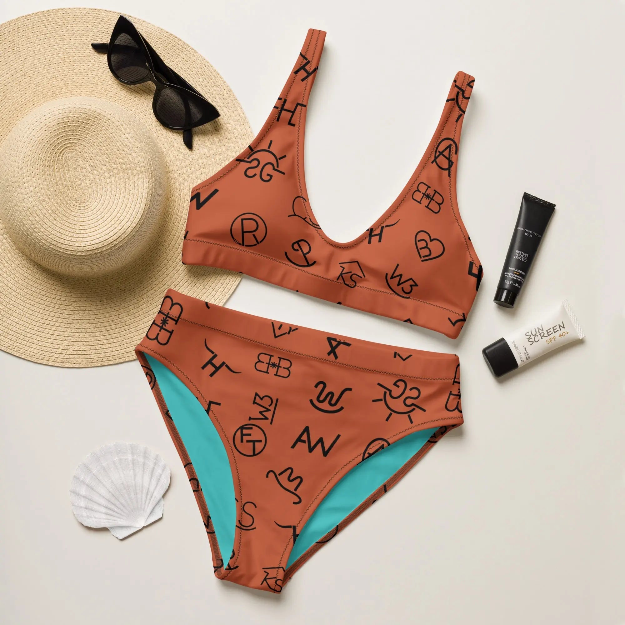 Baha Ranch Yeehaw Brown Cattle Brands Bikini Baha Ranch Western Wear