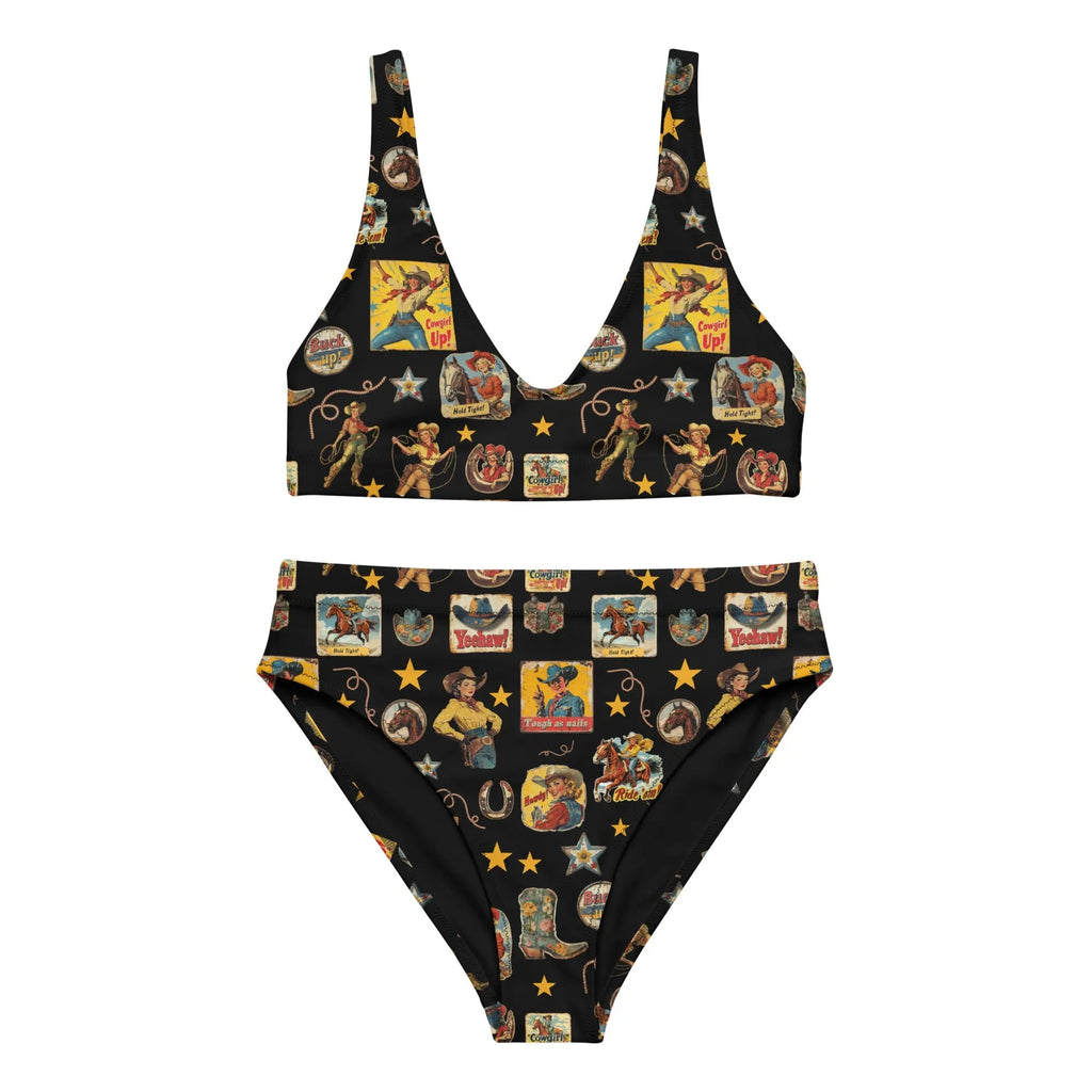 Baha Ranch Yeehaw Vintage Cowgirl Collage Bikini Baha Ranch Western Wear
