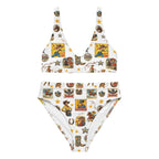 Baha Ranch Yeehaw Vintage Cowgirl Collage White Bikini Baha Ranch Western Wear