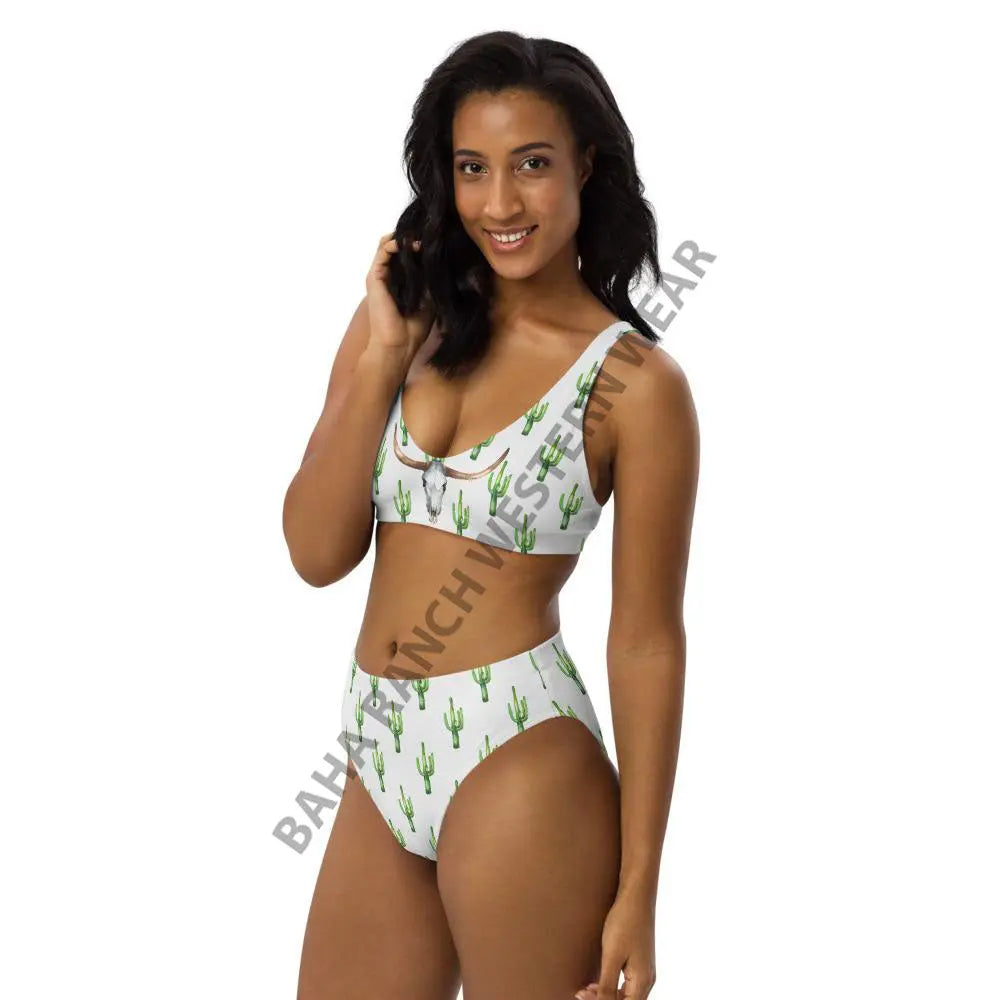 Yeehaw Desert Dweller Bull Skull Cactus Bikini Baha Ranch Western Wear