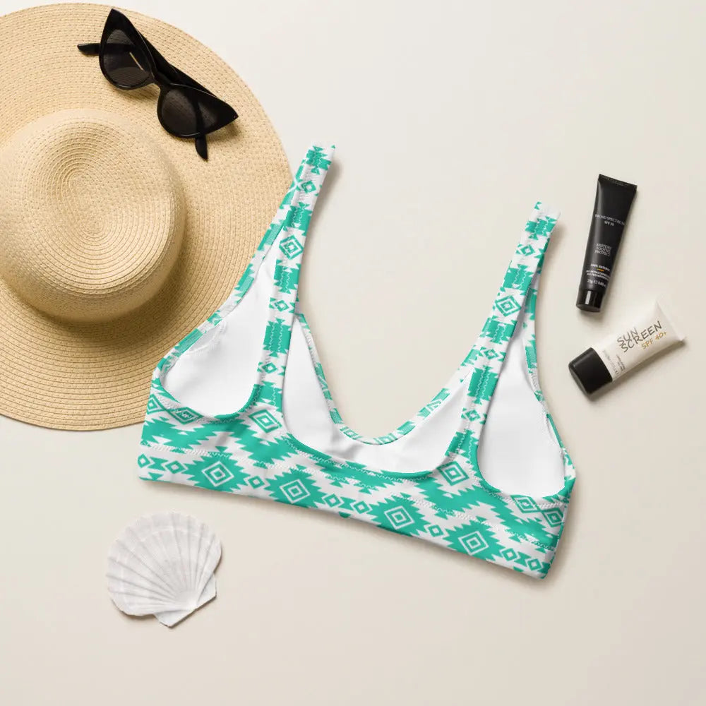 Baha Ranch Yeehaw Turquoise Aztec Bikini Top Baha Ranch Western Wear
