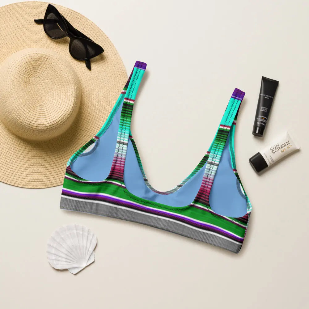 Baha Ranch Yeehaw Aqua Serape Bikini Top Baha Ranch Western Wear