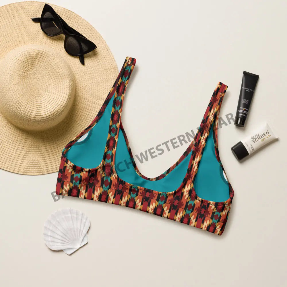 Baha Ranch Yeehaw Rust Aztec Bikini Top Baha Ranch Western Wear