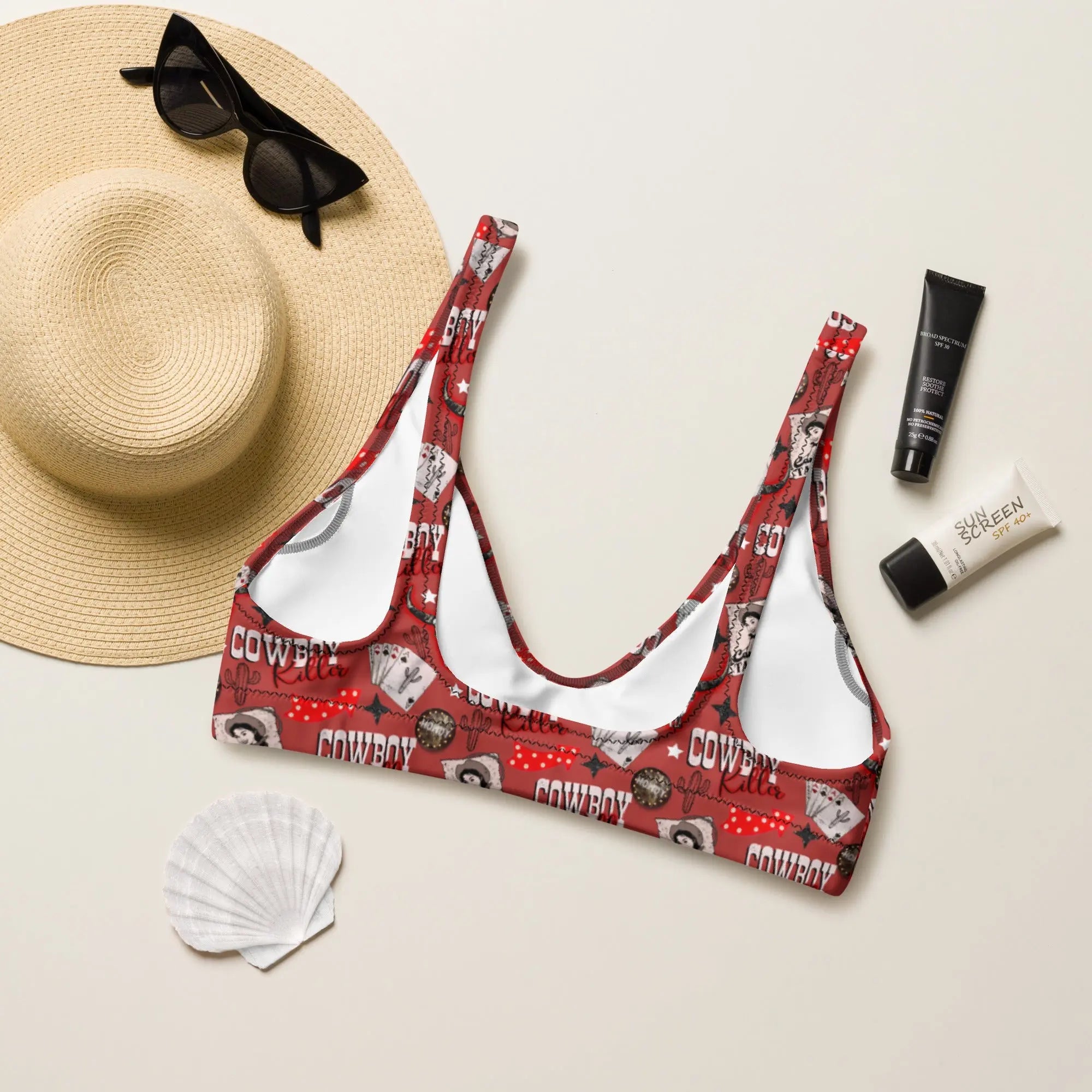 Baha Ranch Yeehaw Cowboy Killer Bikini Top Baha Ranch Western Wear