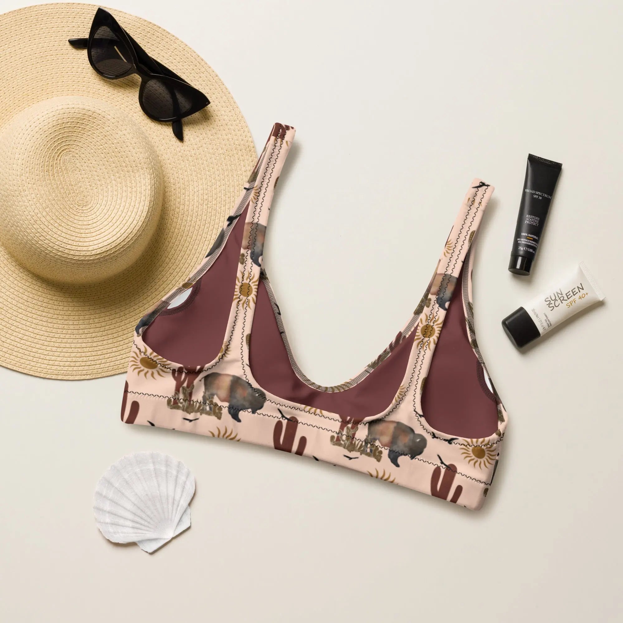 Baha Ranch Yeehaw Desert Bison Bikini Top Baha Ranch Western Wear