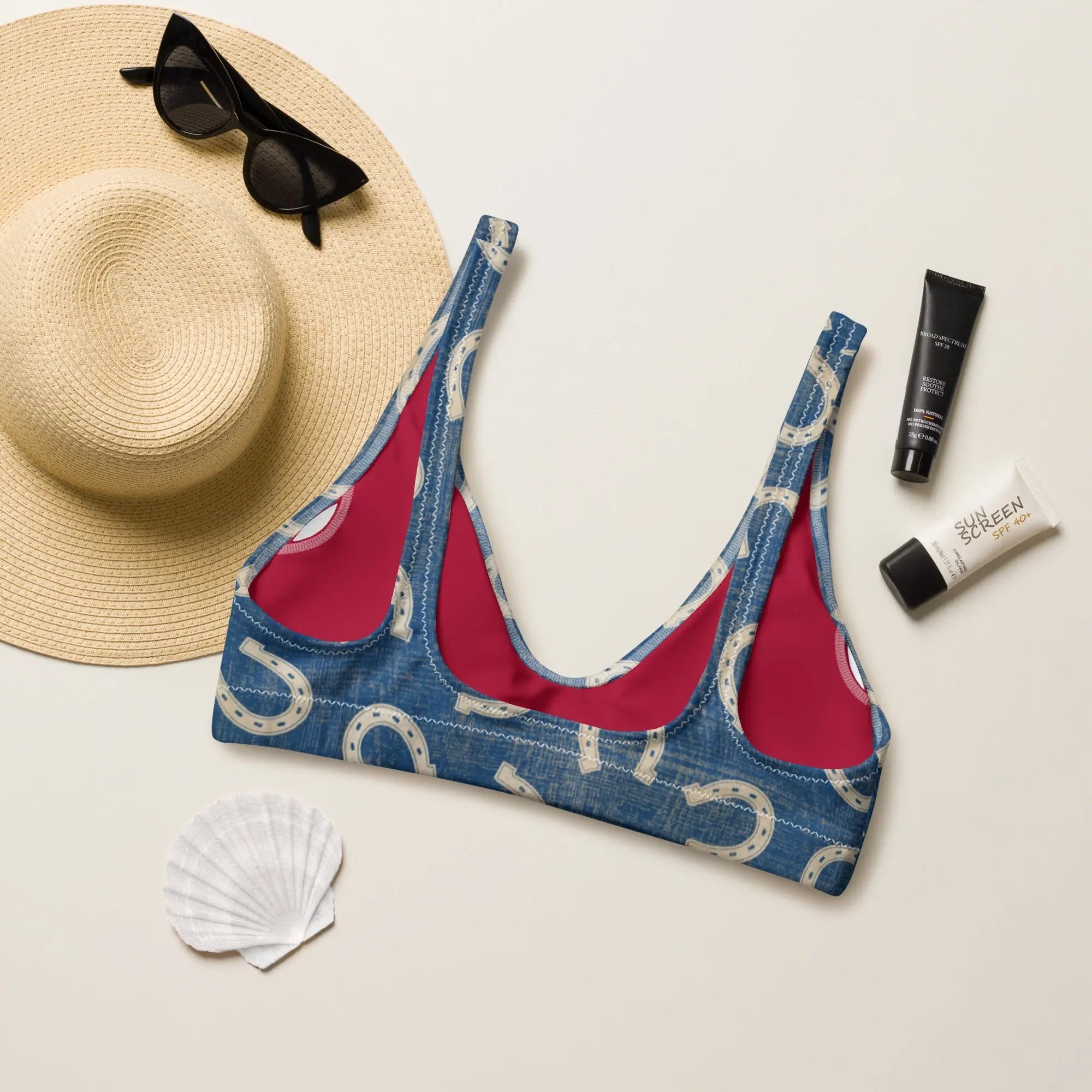 Baha Ranch Yeehaw Vintage Horseshoe Bikini Top Baha Ranch Western Wear