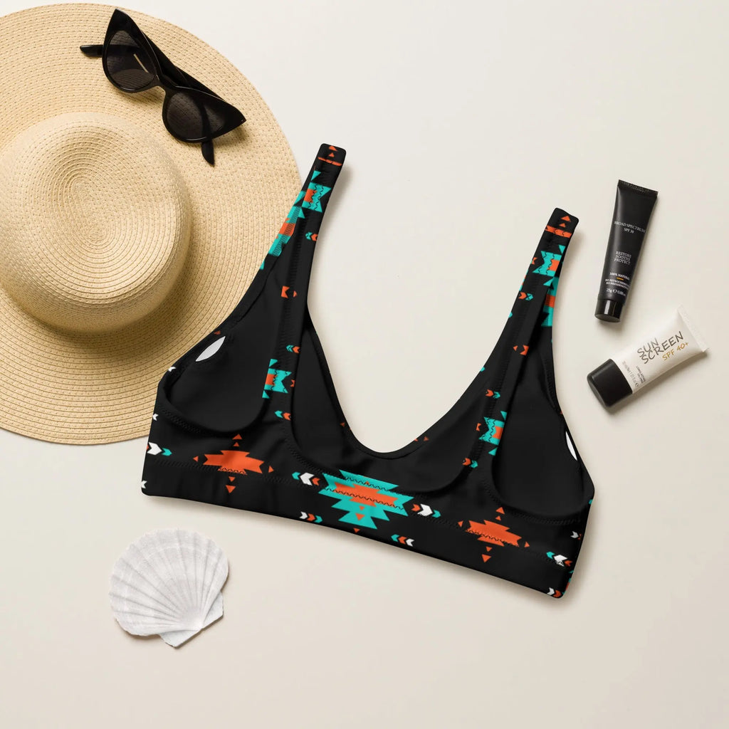 Baha Ranch Yeehaw Turquoise & Orange Aztec Bikini Top Baha Ranch Western Wear