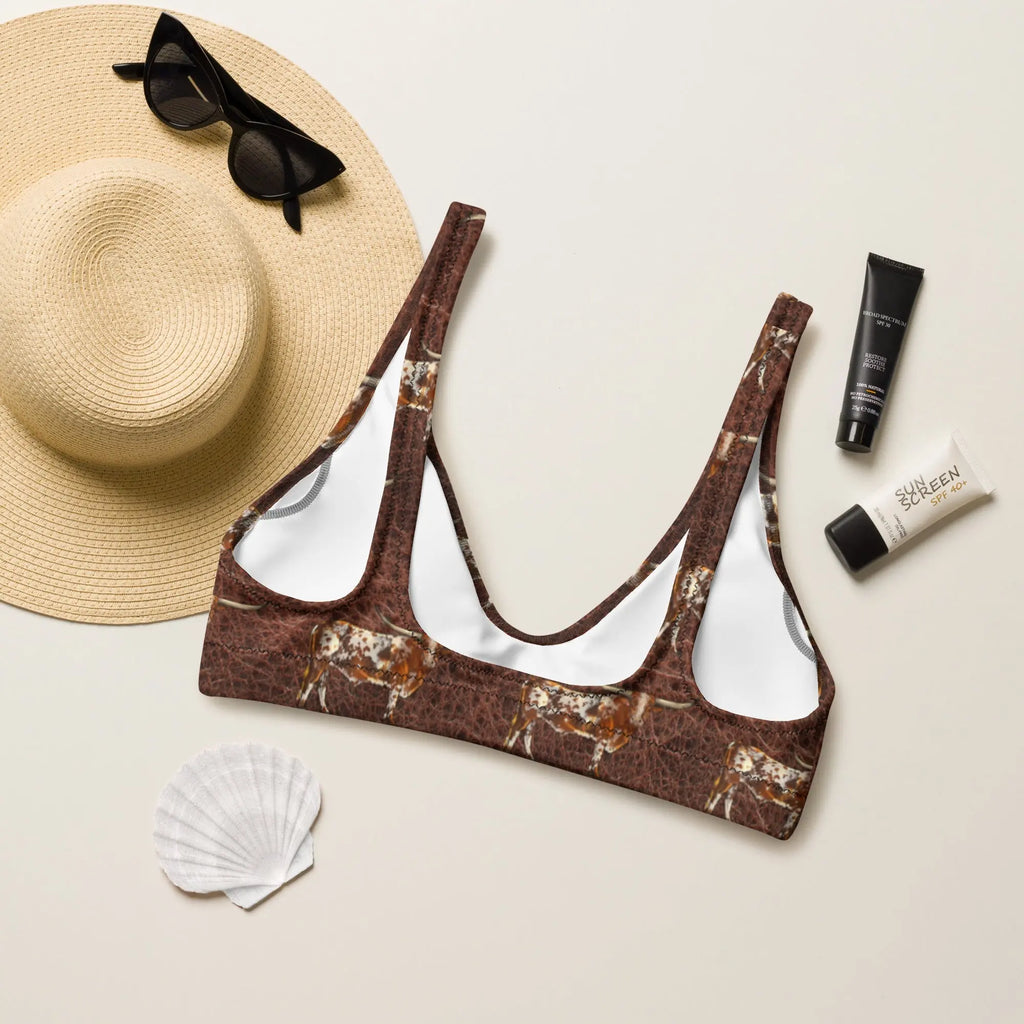 Baha Ranch Yeehaw Leather & Longhorns Bikini Top Baha Ranch Western Wear