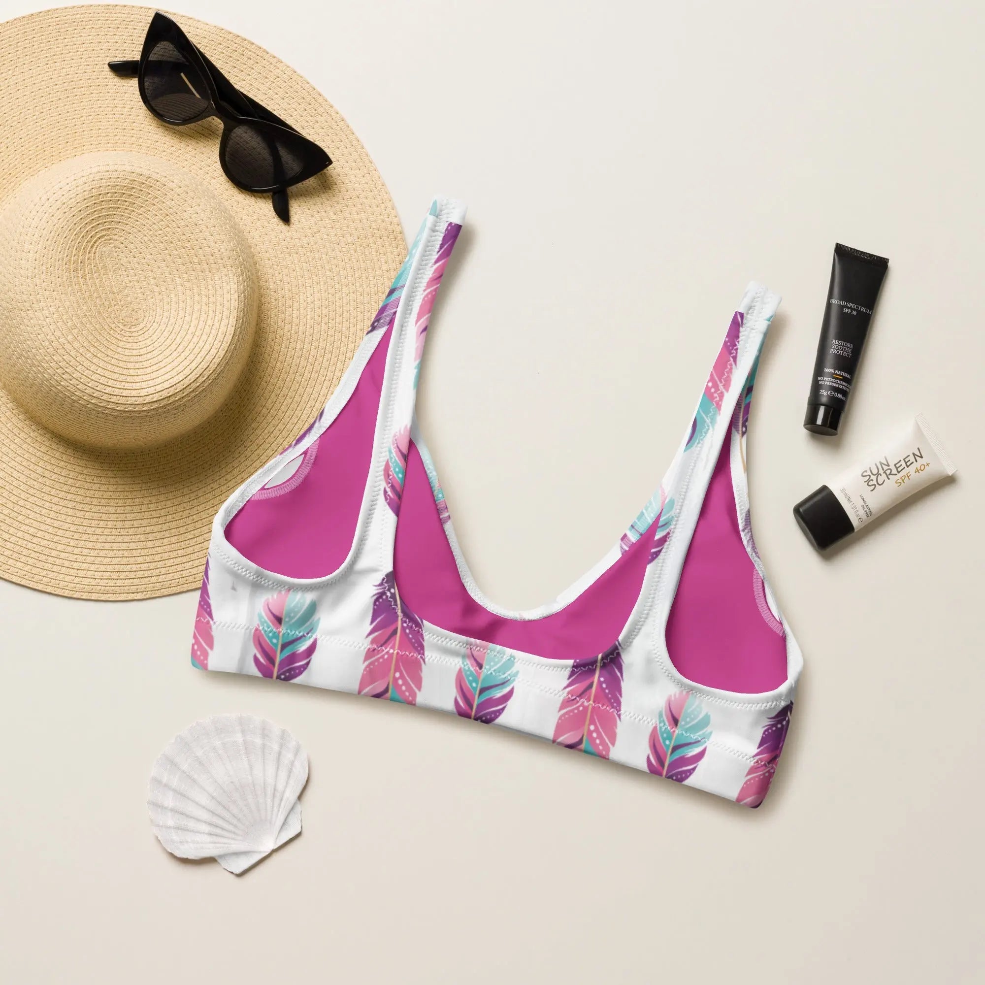 Baha Ranch Yeehaw Boho Feather Bikini Top Baha Ranch Western Wear