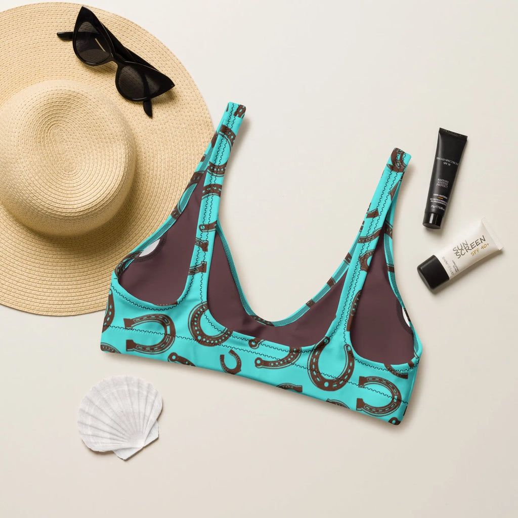 Baha Ranch Yeehaw Turquoise Horseshoe Bikini Top Baha Ranch Western Wear