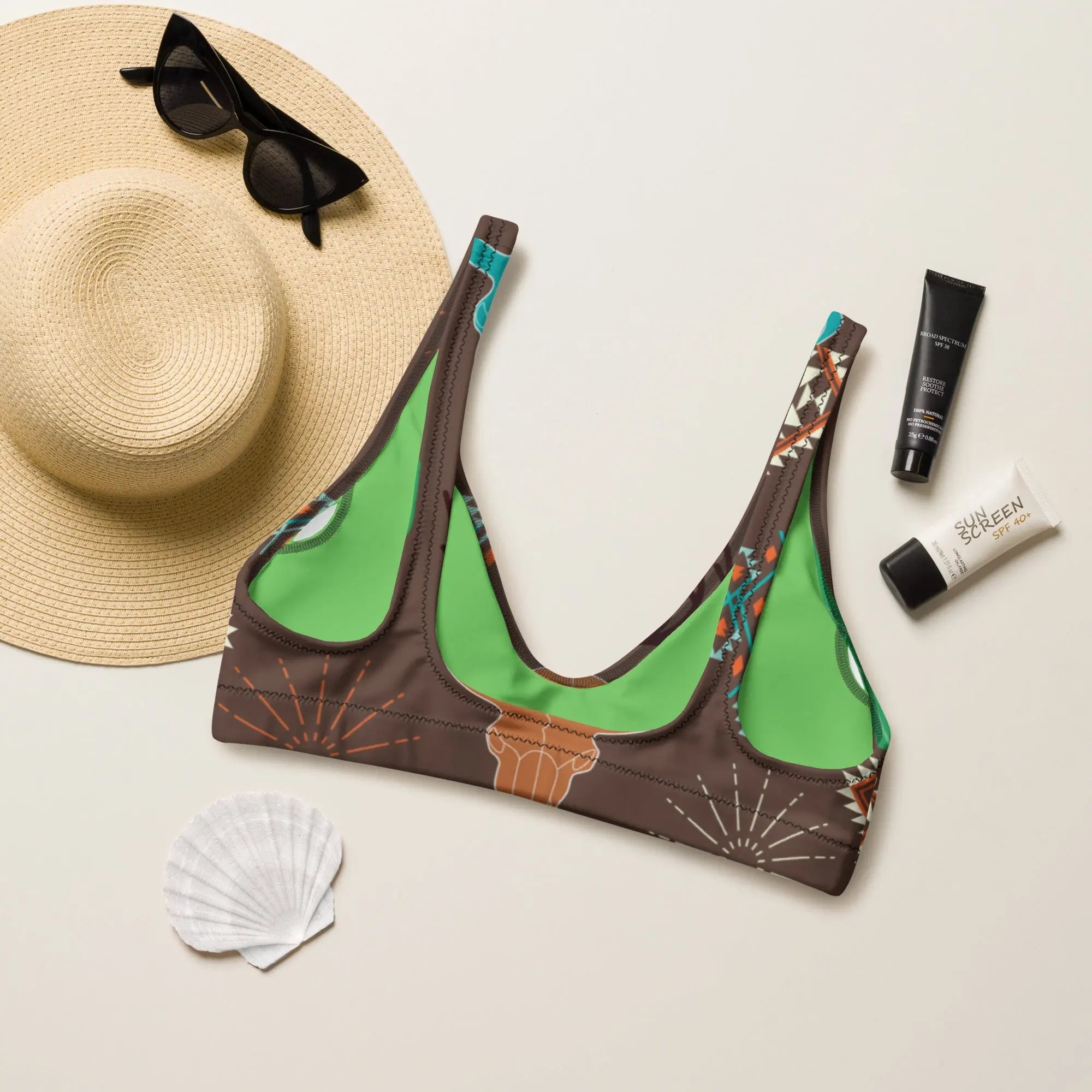 Baha Ranch Yeehaw Bullhead Cactus Bikini Top Baha Ranch Western Wear