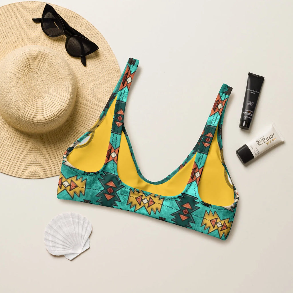 Baha Ranch Yeehaw Turquoise Aztec Bikini Top Baha Ranch Western Wear