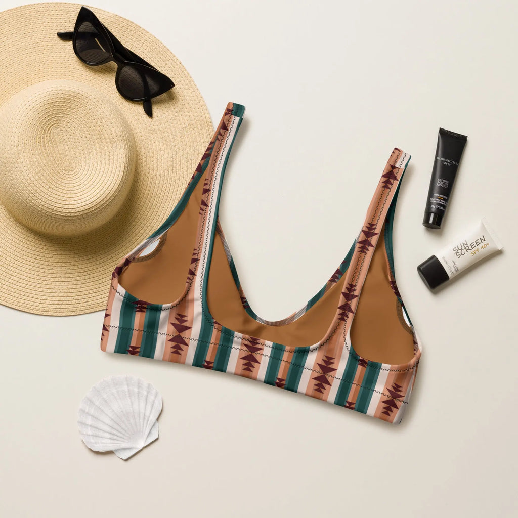 Baha Ranch Yeehaw Cocoa Aztec Bikini Top Baha Ranch Western Wear