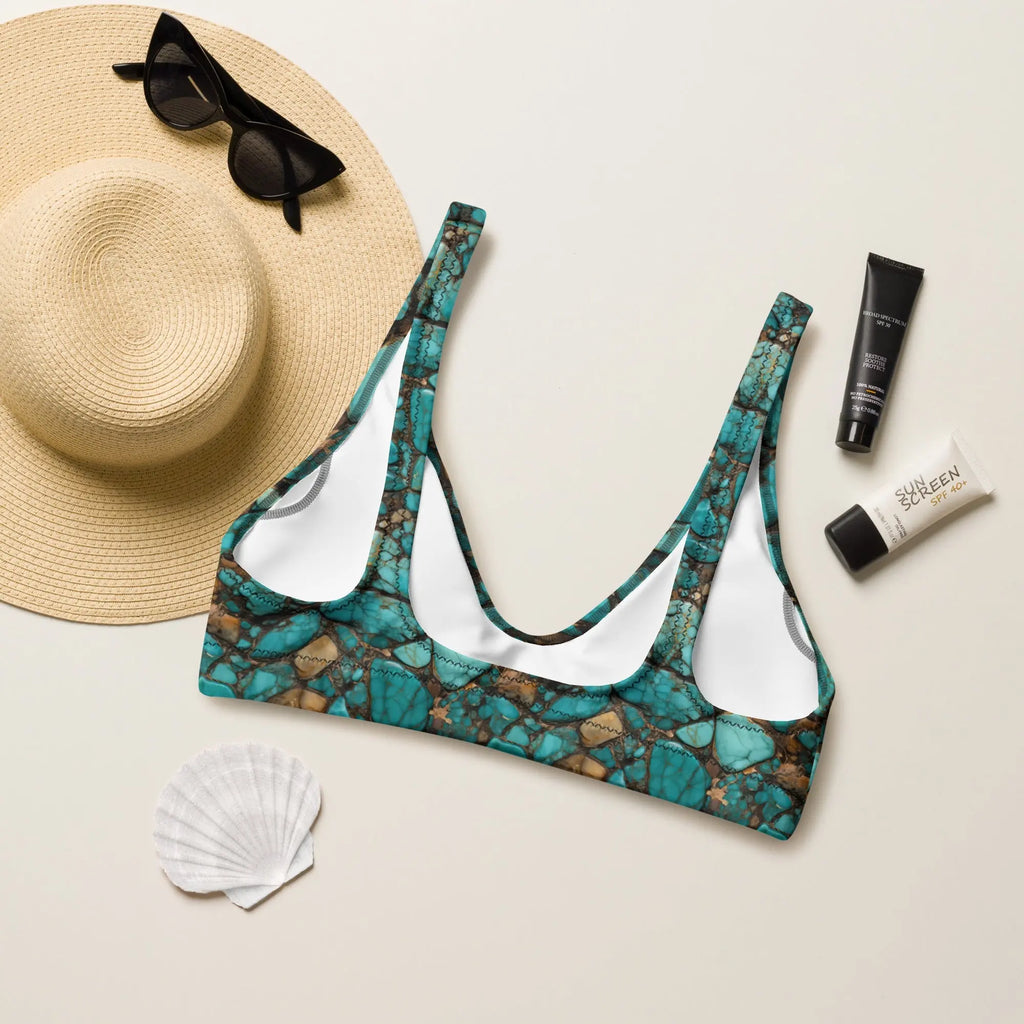 Baha Ranch Yeehaw All Turquoise Bikini Top Baha Ranch Western Wear