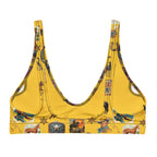 Baha Ranch Yeehaw Vintage Cowboy Collage Mustard Bikini Top Baha Ranch Western Wear