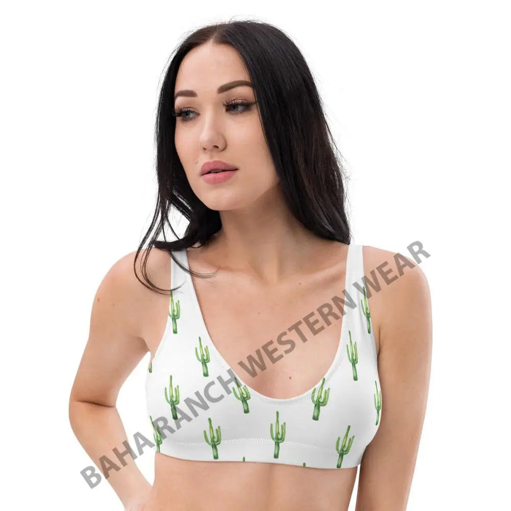Yeehaw Cactus Bikini Top Baha Ranch Western Wear
