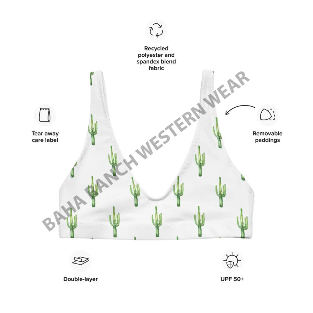 Yeehaw Cactus Bikini Top Baha Ranch Western Wear