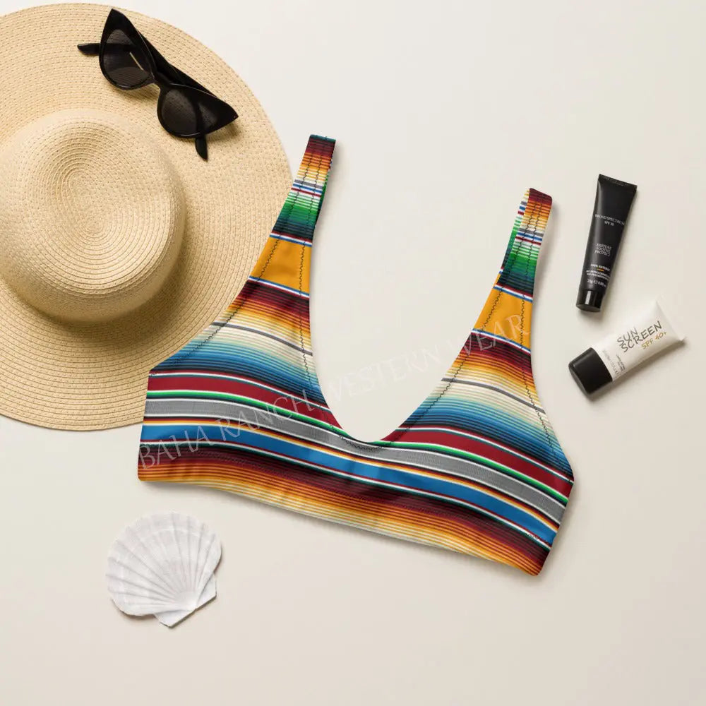 Baha Ranch Yeehaw Mustard Serape Bikini Top Baha Ranch Western Wear