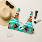 Baha Ranch Yeehaw Turquoise Orange Aztec Bikini Top Baha Ranch Western Wear
