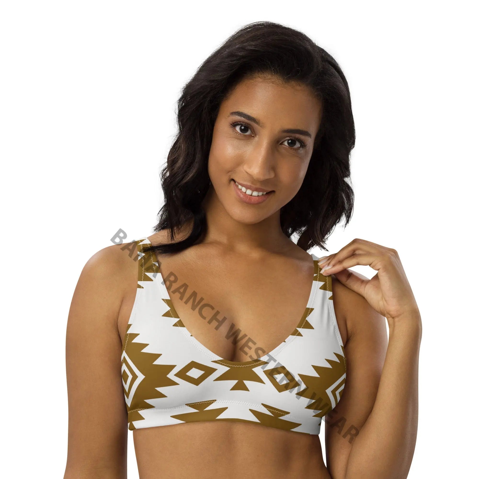 Baha Ranch Yeehaw Bold Brown Aztec Bikini Top Baha Ranch Western Wear