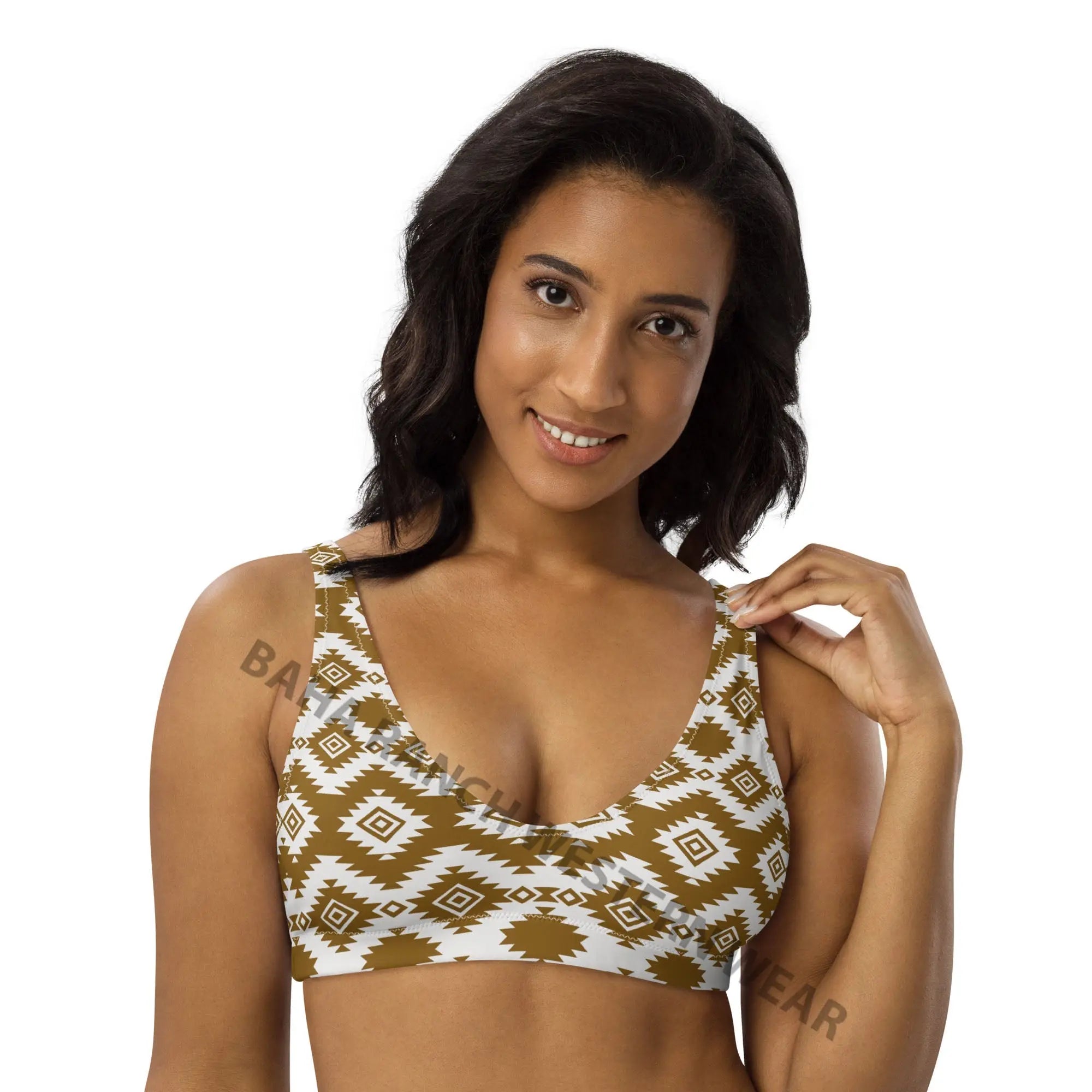 Baha Ranch Yeehaw Brown Aztec Bikini Top Baha Ranch Western Wear
