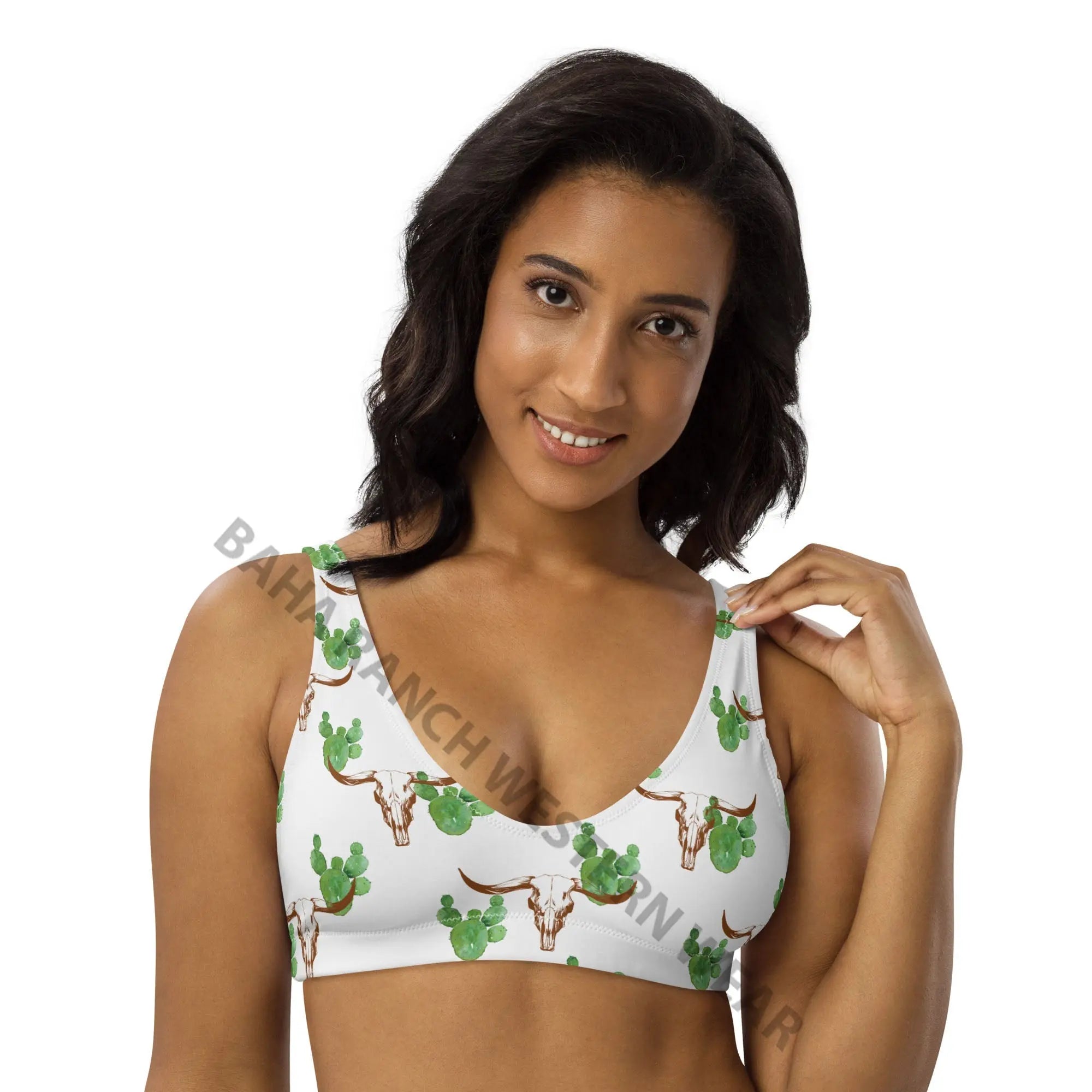 Yeehaw Cactus Bullhead Bikini Top Baha Ranch Western Wear