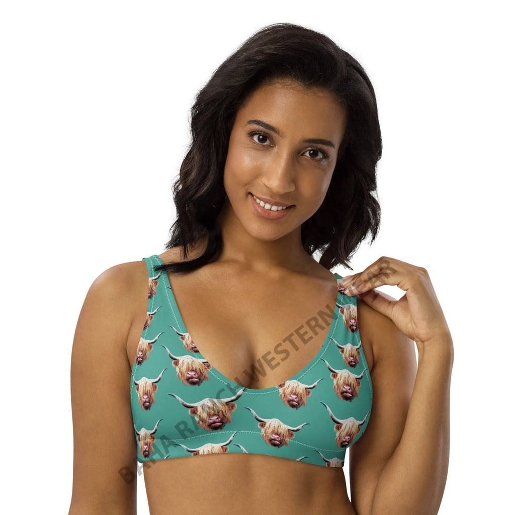 Baha Ranch Yeehaw Highland Cow Bikini Top Baha Ranch Western Wear