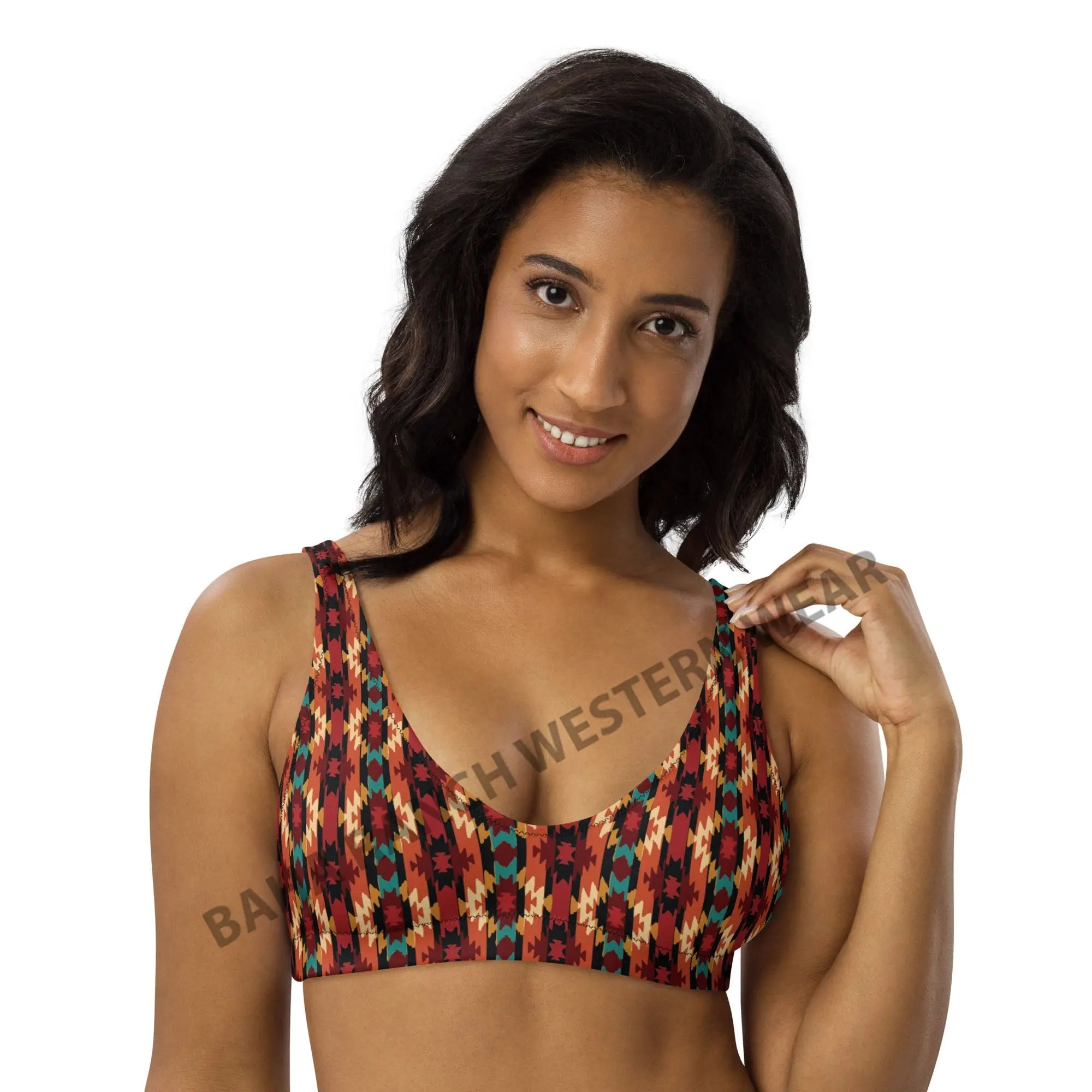 Baha Ranch Yeehaw Rust Aztec Bikini Top Baha Ranch Western Wear