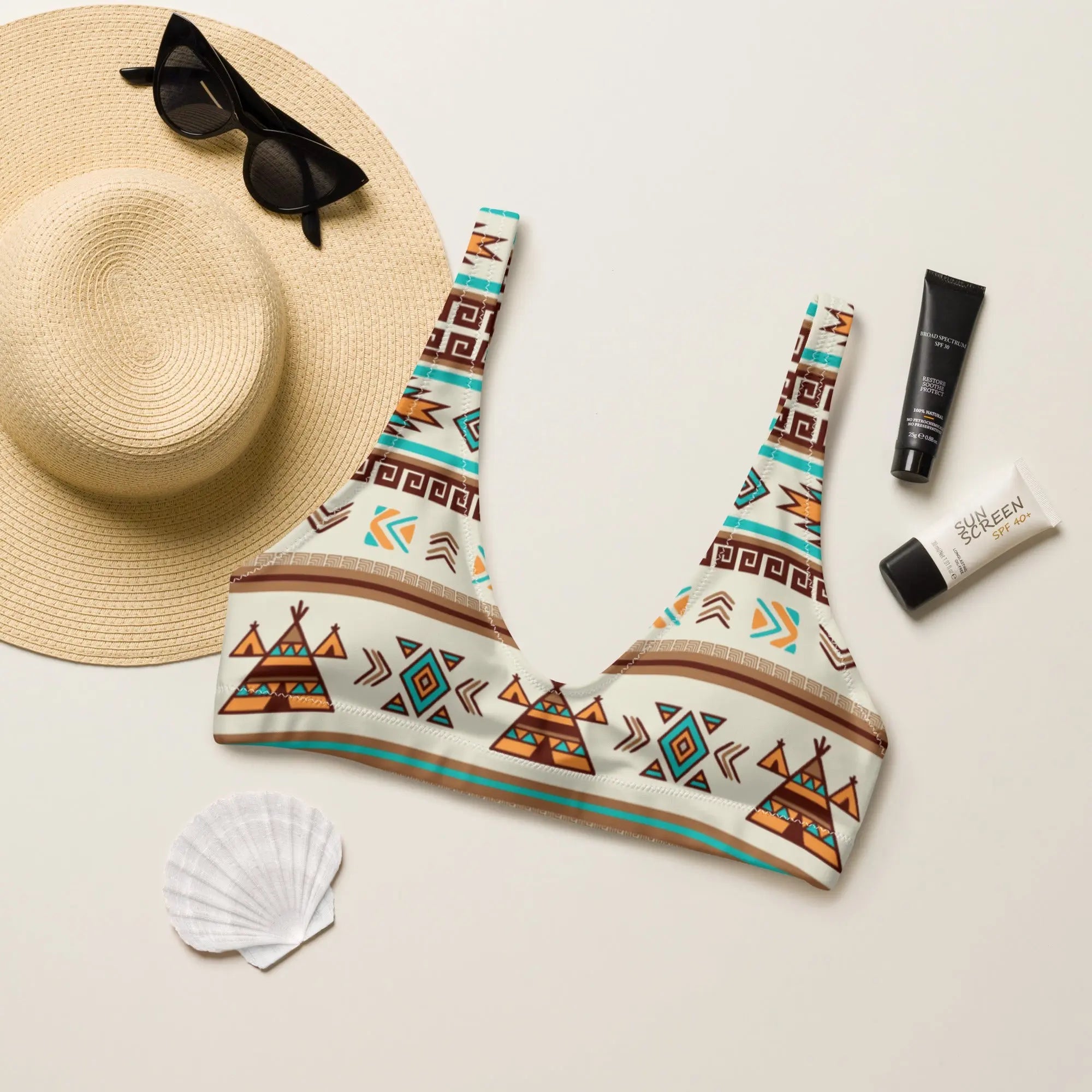 Baha Ranch Yeehaw Turquoise Teepee Bikini Top Baha Ranch Western Wear