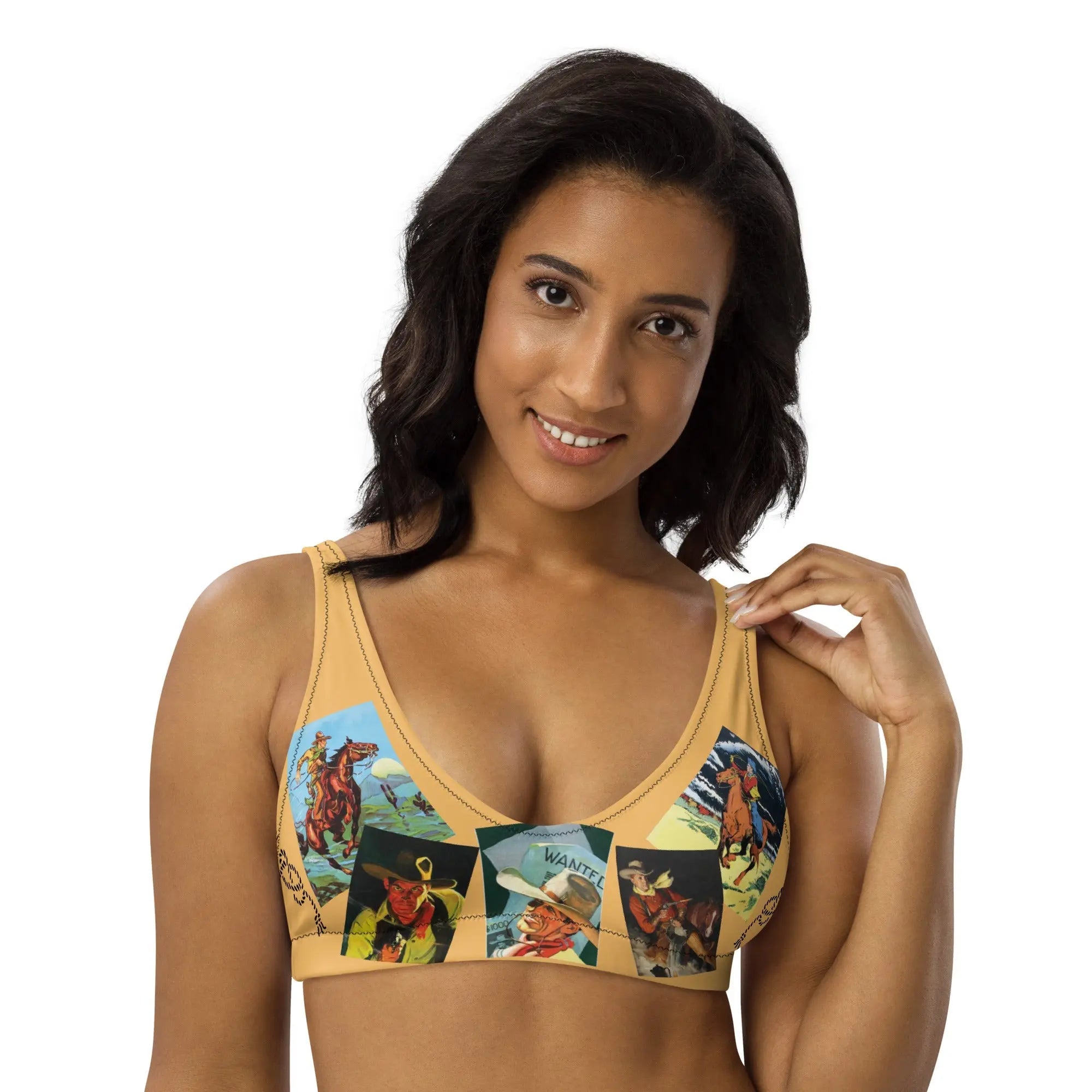 Baha Ranch Yeehaw Let's Be Cowboys Bikini Top Baha Ranch Western Wear