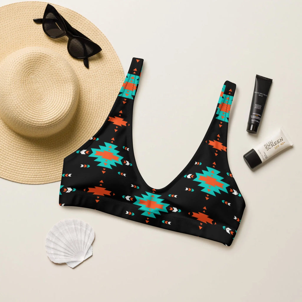 Baha Ranch Yeehaw Turquoise & Orange Aztec Bikini Top Baha Ranch Western Wear