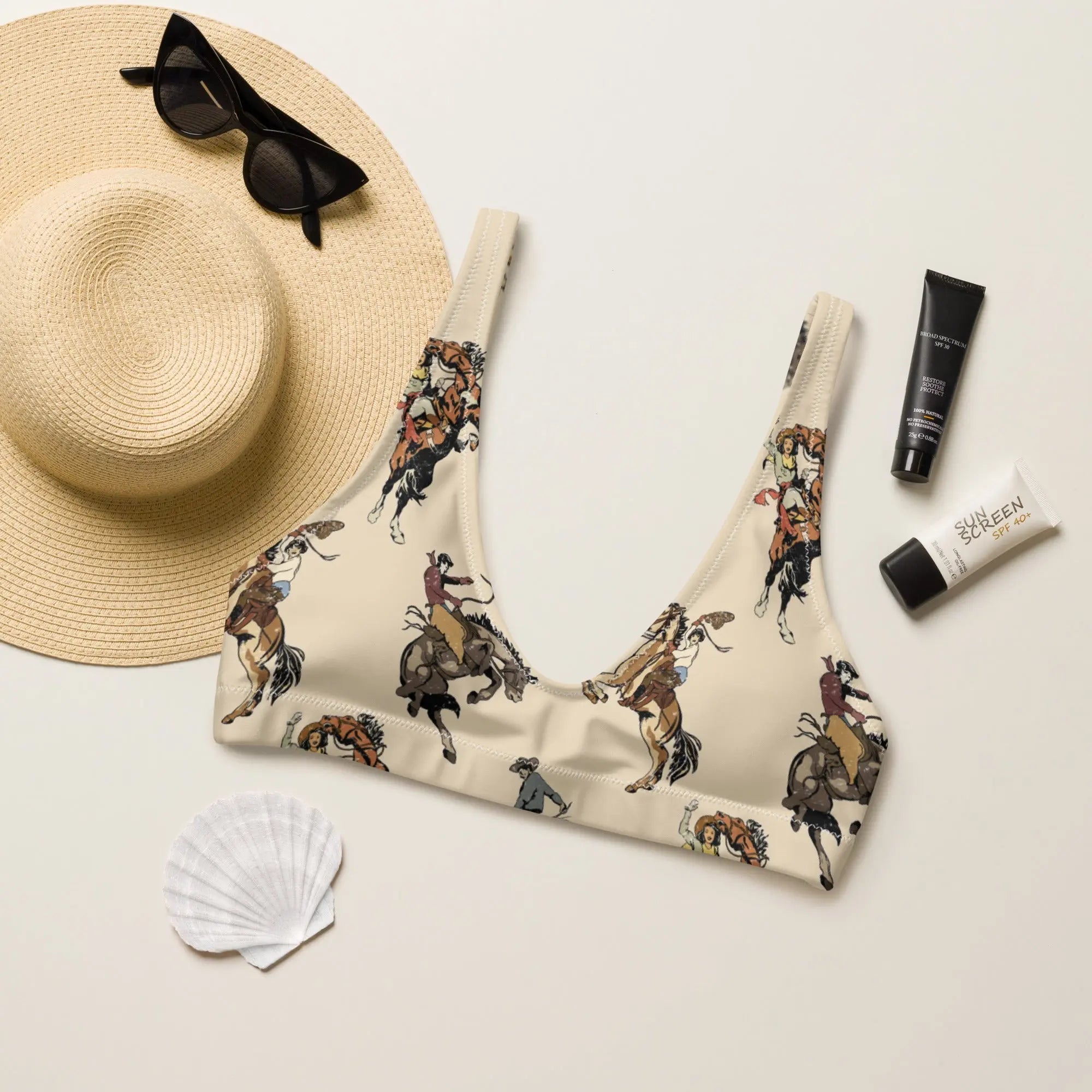 Baha Ranch Yeehaw Vintage Cowgirl Bikini Top Baha Ranch Western Wear