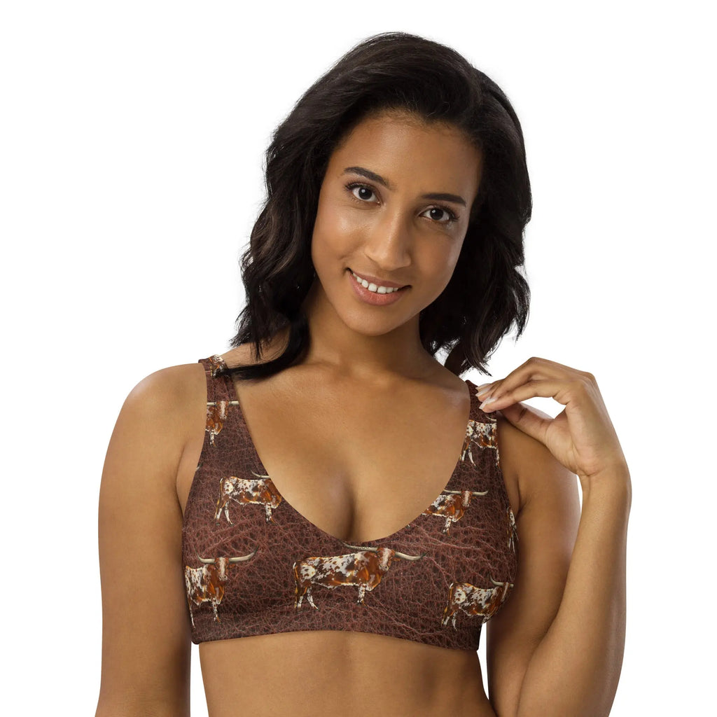 Baha Ranch Yeehaw Leather & Longhorns Bikini Top Baha Ranch Western Wear