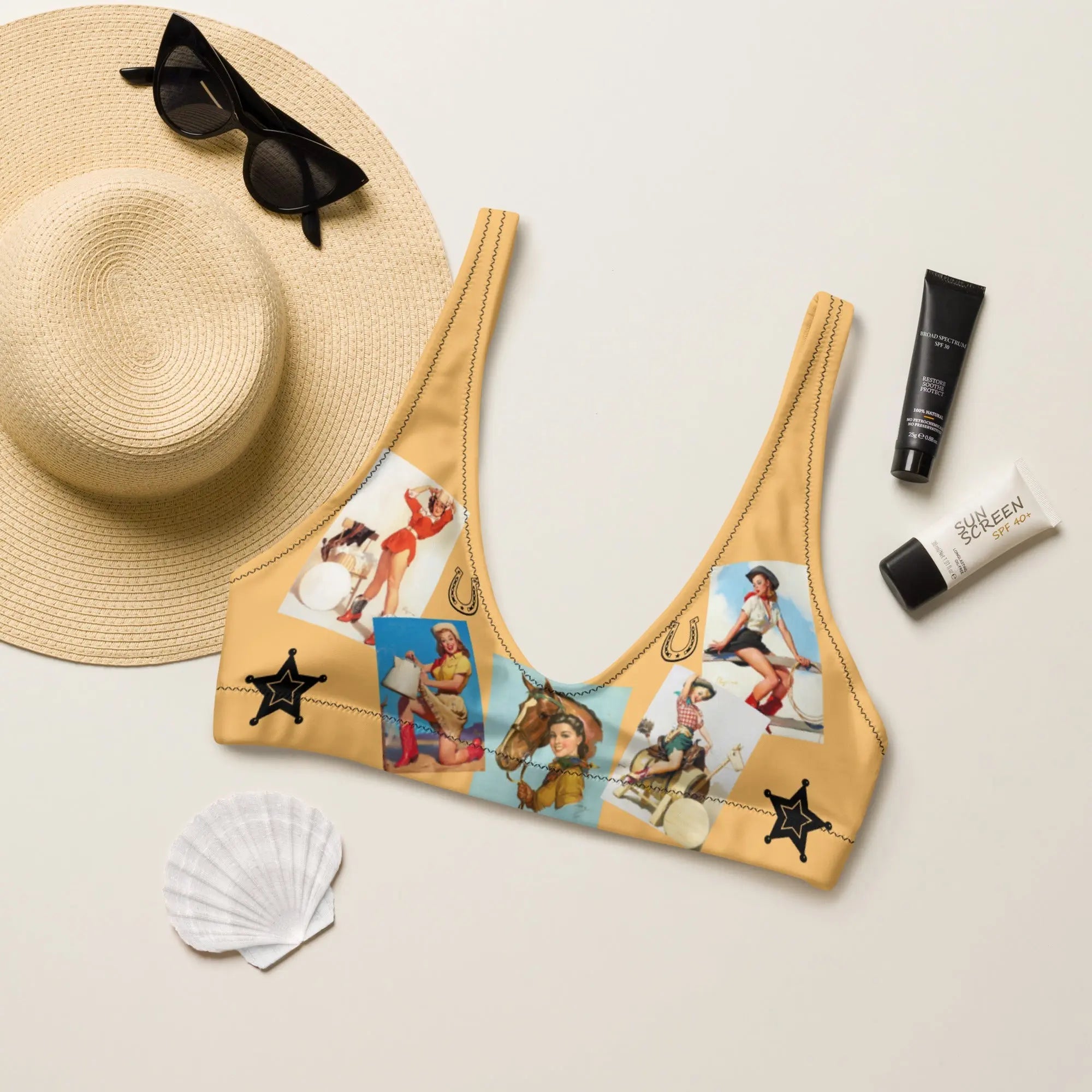 Baha Ranch Yeehaw Let's be Cowgirls Bikini Top Baha Ranch Western Wear