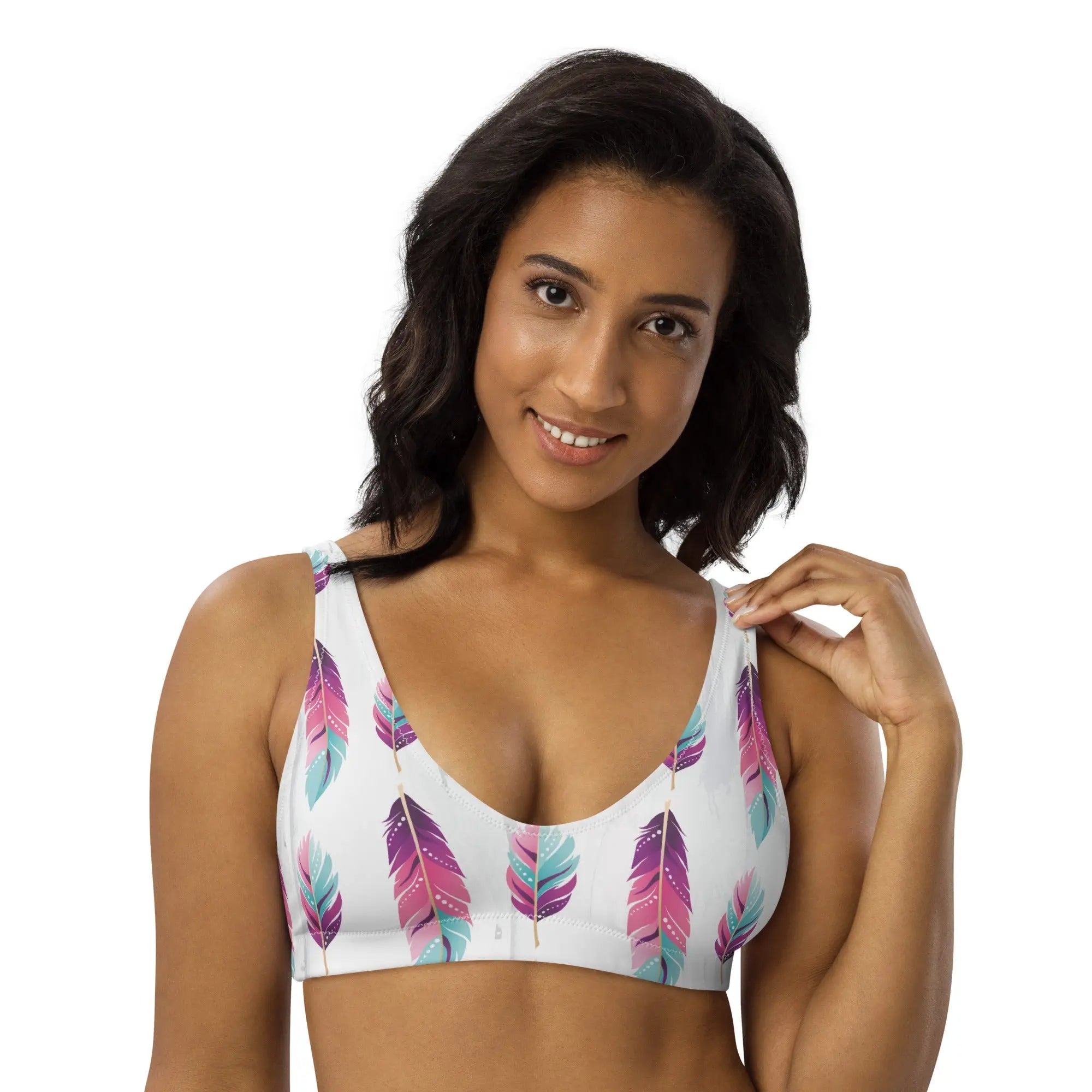 Baha Ranch Yeehaw Boho Feather Bikini Top Baha Ranch Western Wear